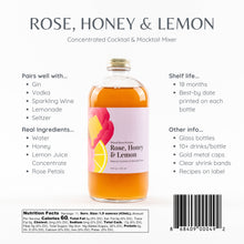 Rose Honey Lemon- Cocktail Mixer 16 fl oz