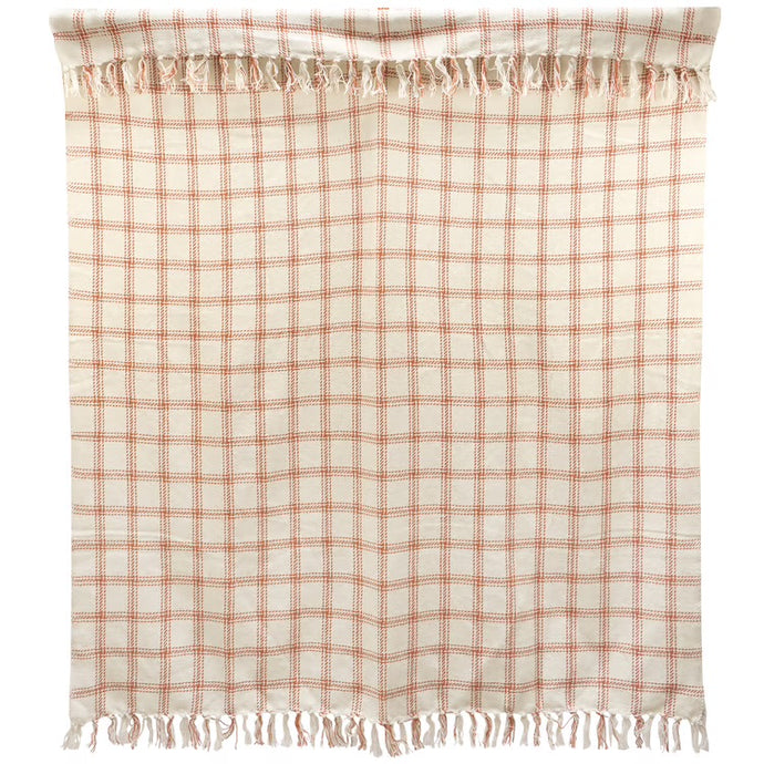 Burnt Orange Plaid Throw