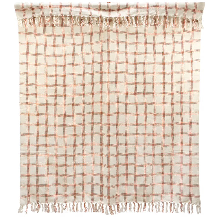 Burnt Orange Plaid Throw