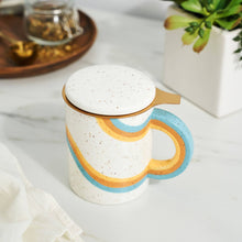 Everlee Speckled Ceramic Mug with Tea Infuser and Lid