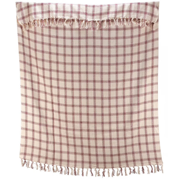 Burgundy Plaid Throw