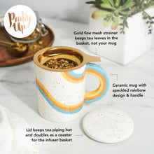 Everlee Speckled Ceramic Mug with Tea Infuser and Lid