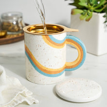 Everlee Speckled Ceramic Mug with Tea Infuser and Lid