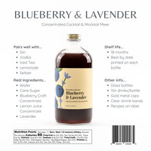 Blueberry and Lavender- Cocktail Mixer, 16 fl oz