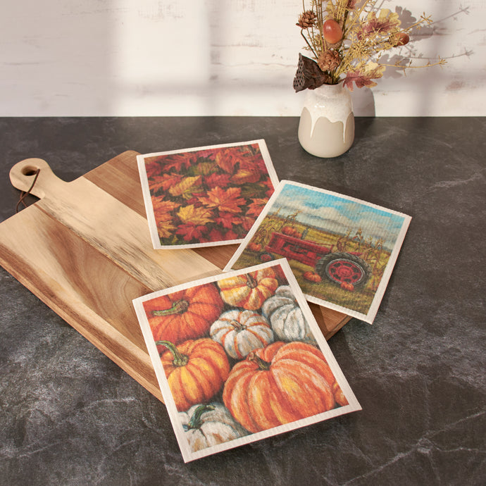 Swedish Cloth S/3- Fall Farm