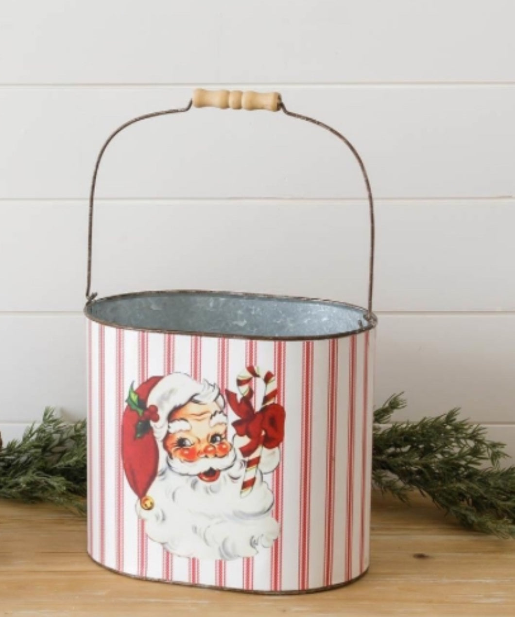 Vintage Santa Bucket