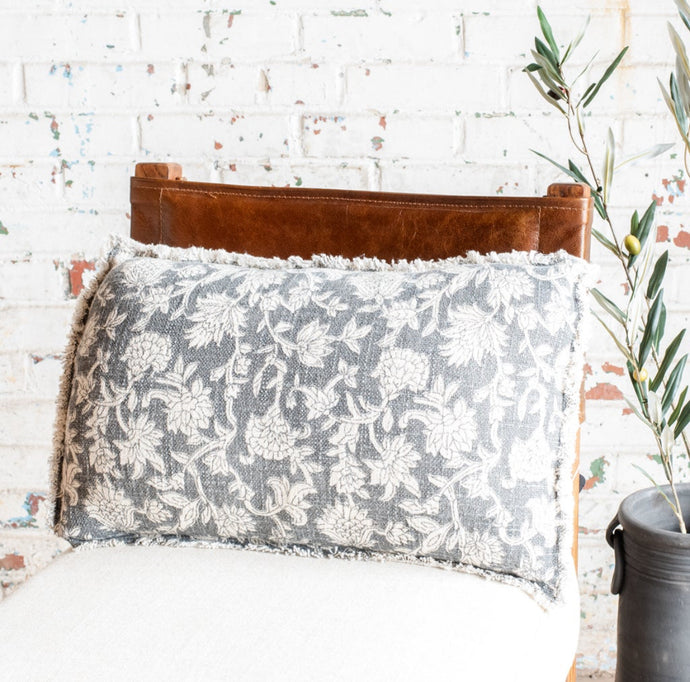 Black Floral Pillow