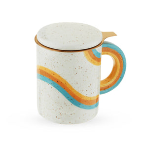 Everlee Speckled Ceramic Mug with Tea Infuser and Lid