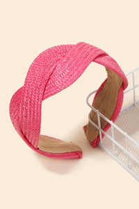 Pink Straw Braided Headband