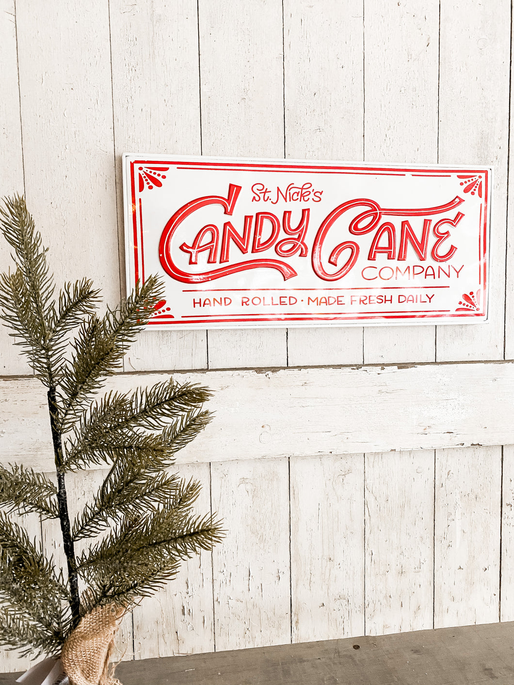 Candy Cane Co. Metal Sign