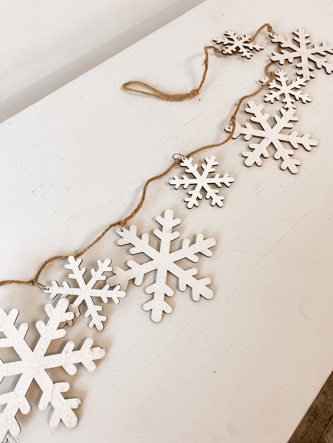 Wooden Snowflake Garland