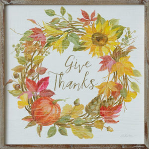 Give Thanks Fall Wreath Sign