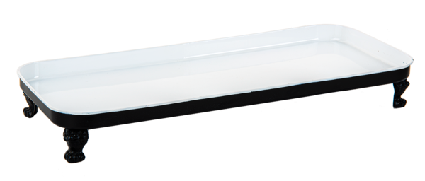 Claw Foot Black & White Enamel Tray