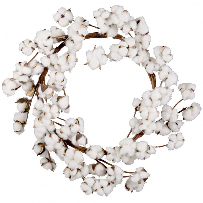 Cotton Wreath 23”