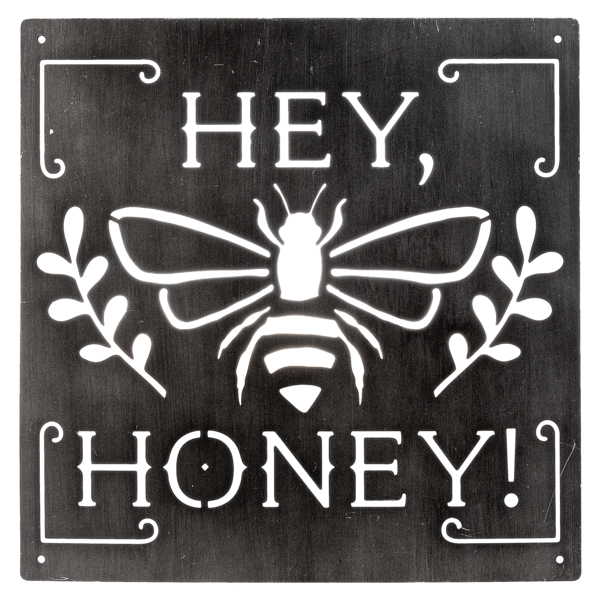 “Hey Honey” Metal Wall Decor