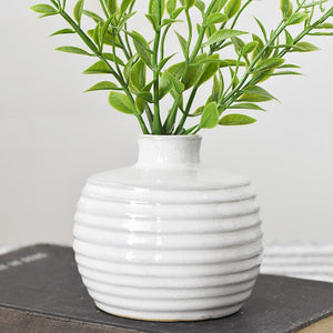 White Horizontal Stripe Vase