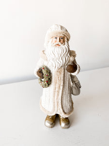 White + Gold Santa Figurine