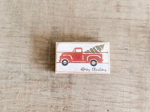 Christmas Truck Block Sign- Small