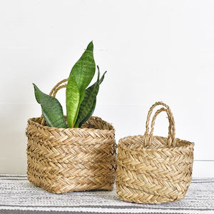 Woven Seagrass Hanging Planter