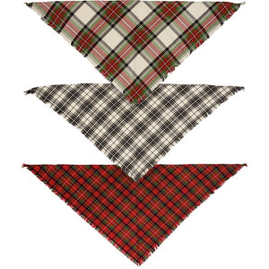 Holiday Plaid Pet Bandana- Small