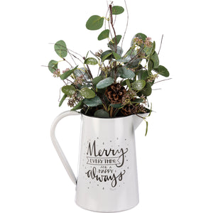 Enamel Pitcher- Merry Everything and Happy Always