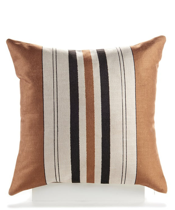 Pillow- Gold, Cream, Black Striped