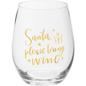 Wine Glass- Santa Please Bring Wine