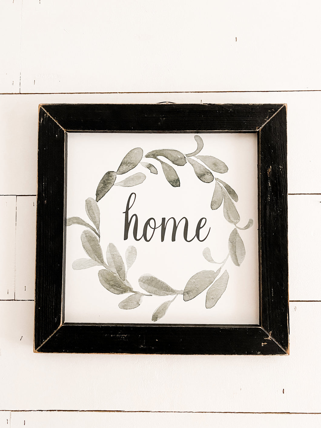 “Home” Watercolor Wreath Sign