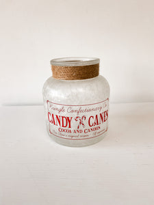 Frosted Candy Cane Wide Jar