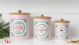 Striped Christmas Canisters