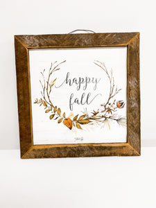 Happy Fall Wreath- Sign