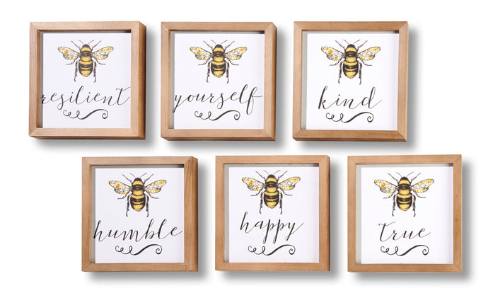 Framed Bee Wall Sign
