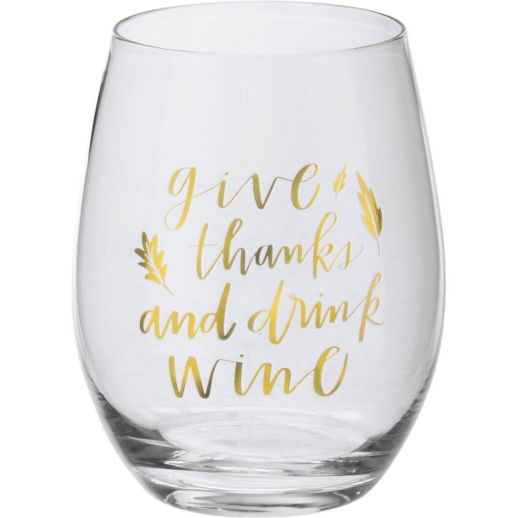 Wine Glass- Give Thanks