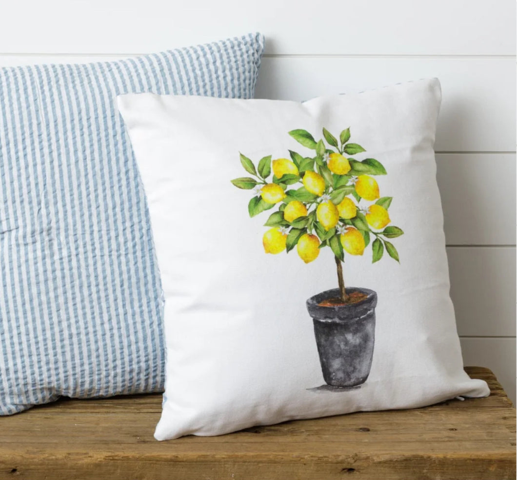Lemon Topiary Reversible Pillow