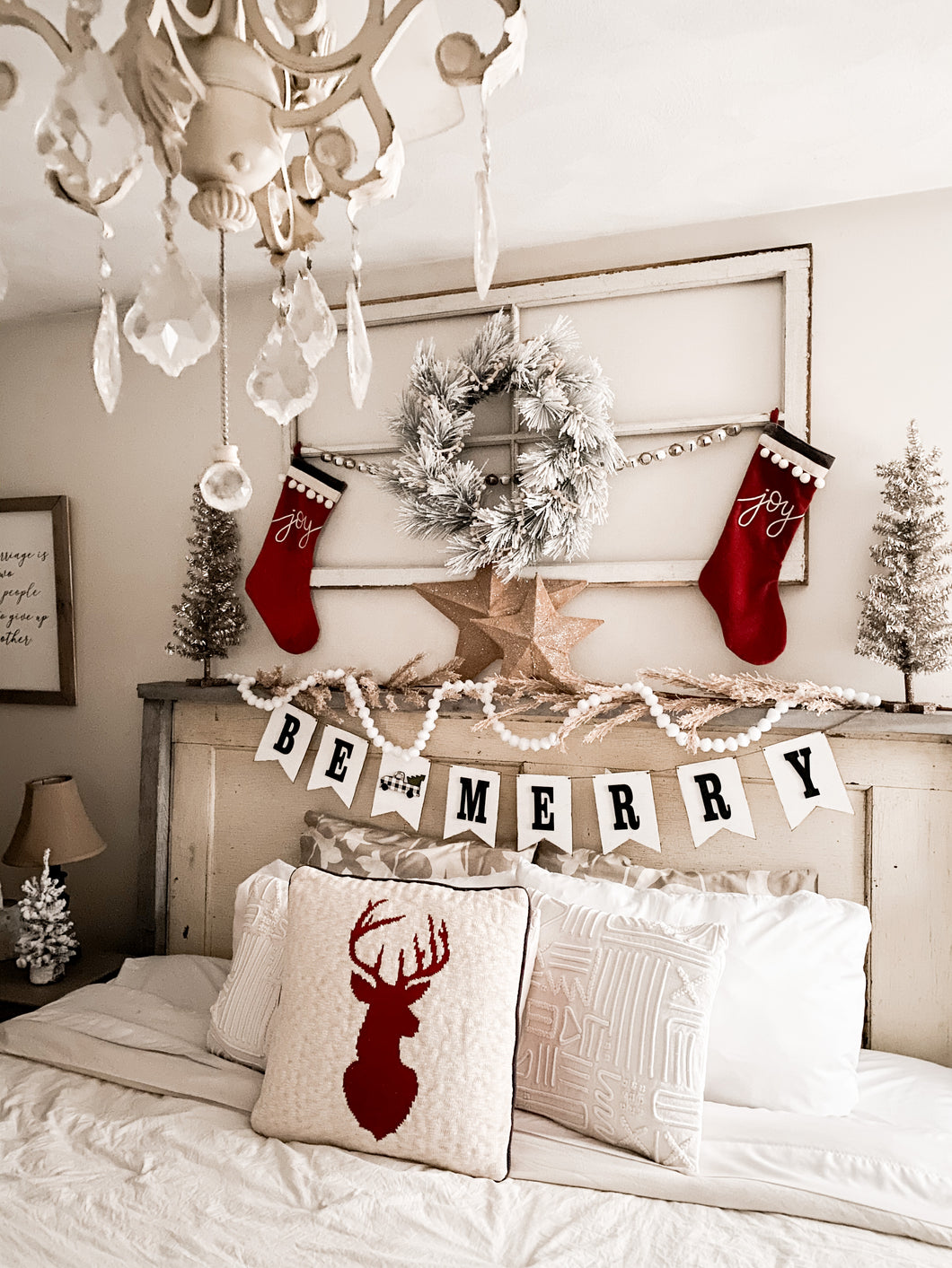 BE MERRY Banner- White