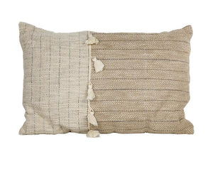 Lurex Striped Tassel Pillow