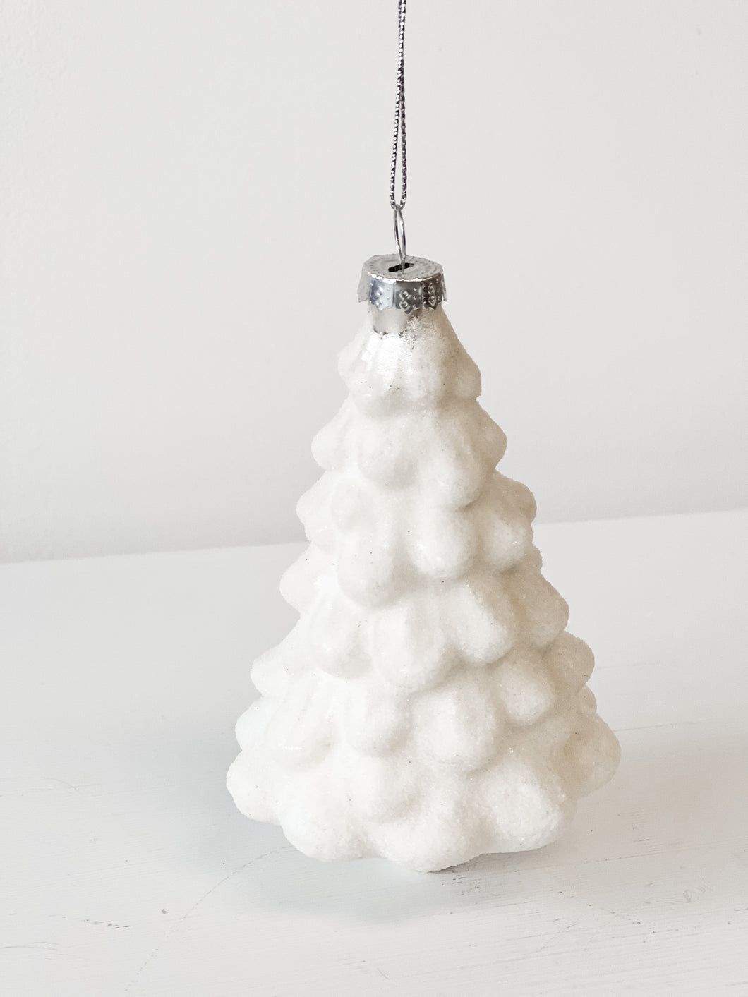 Glass White Christmas Tree- Ornament