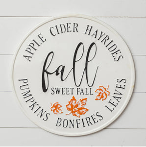 Fall Sweet Fall Round Sign