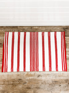 Red/ White Striped Base Mat