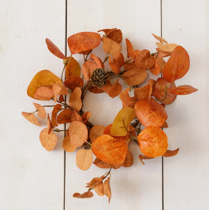 Orange Eucalyptus & Pinecones Candle Ring