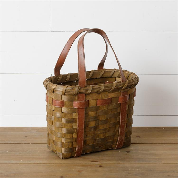 Chipwood Bag with Leather Handles