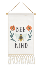 Bee & Floral Wall Hanging with Fringe