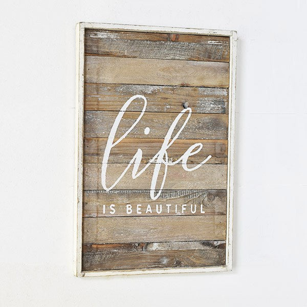 Life Is Beautiful- Rustic Wood Sign