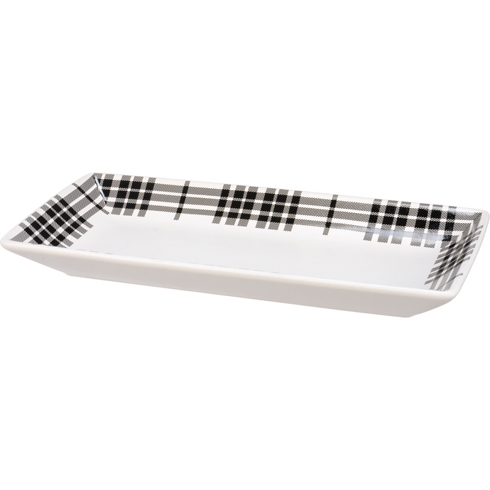 Black Plaid Platter