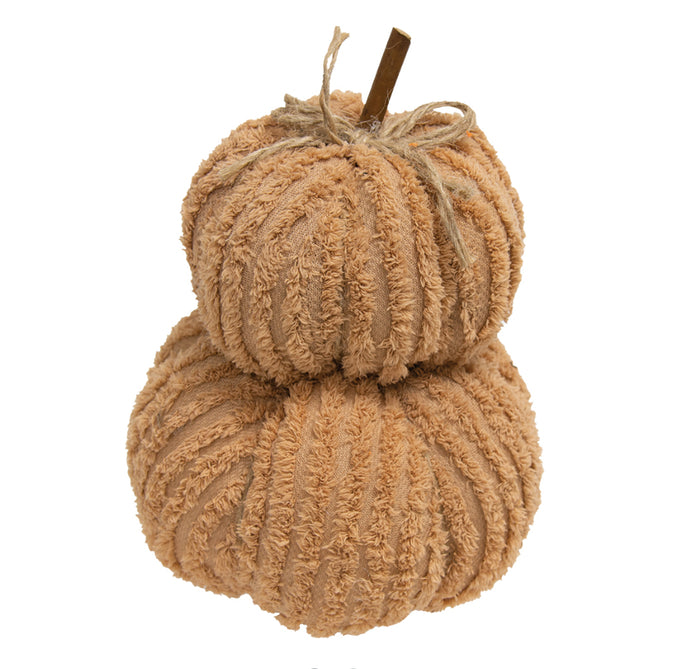 Dusty Orange Chenille Pumpkin Stack