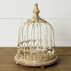 Gold Distressed Bird Cage