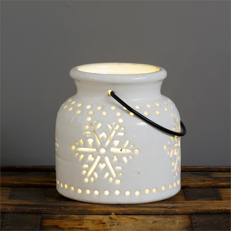 Ceramic Snowflake Luminary