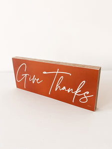"Give Thanks" Block Sign