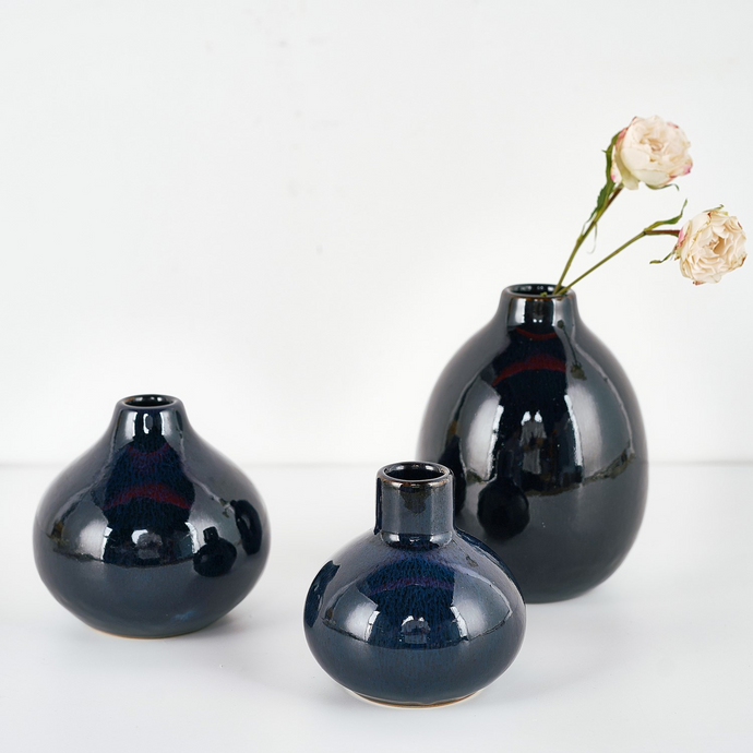 Navy Ceramic Vase