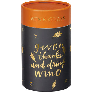 Wine Glass- Give Thanks